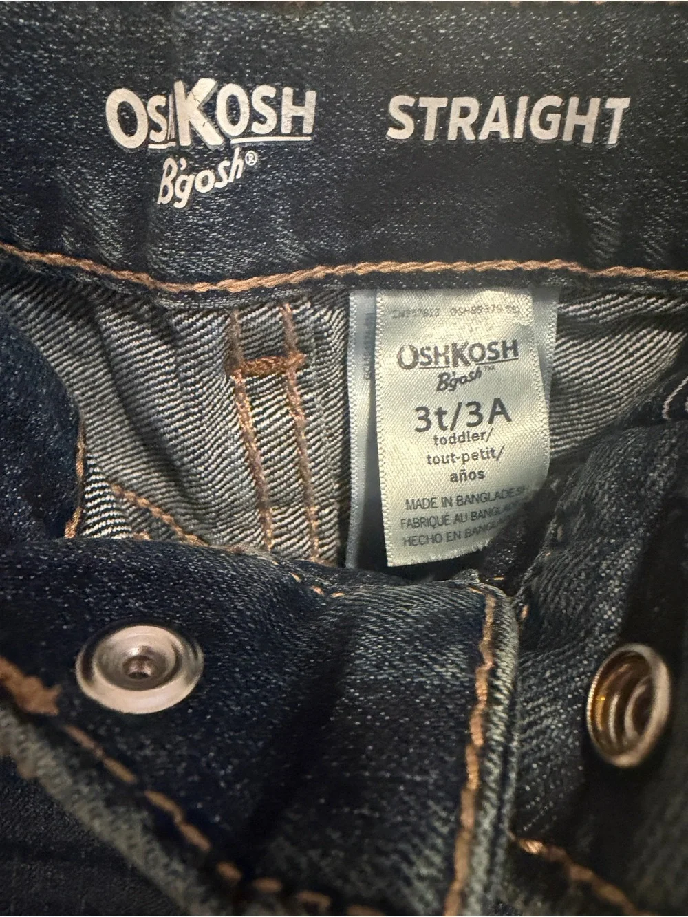 Lot of 4 OshKosh B’gosh Boys Jeans 3T Bundle Straight Classic Multiple Washes - Picture 4 of 14